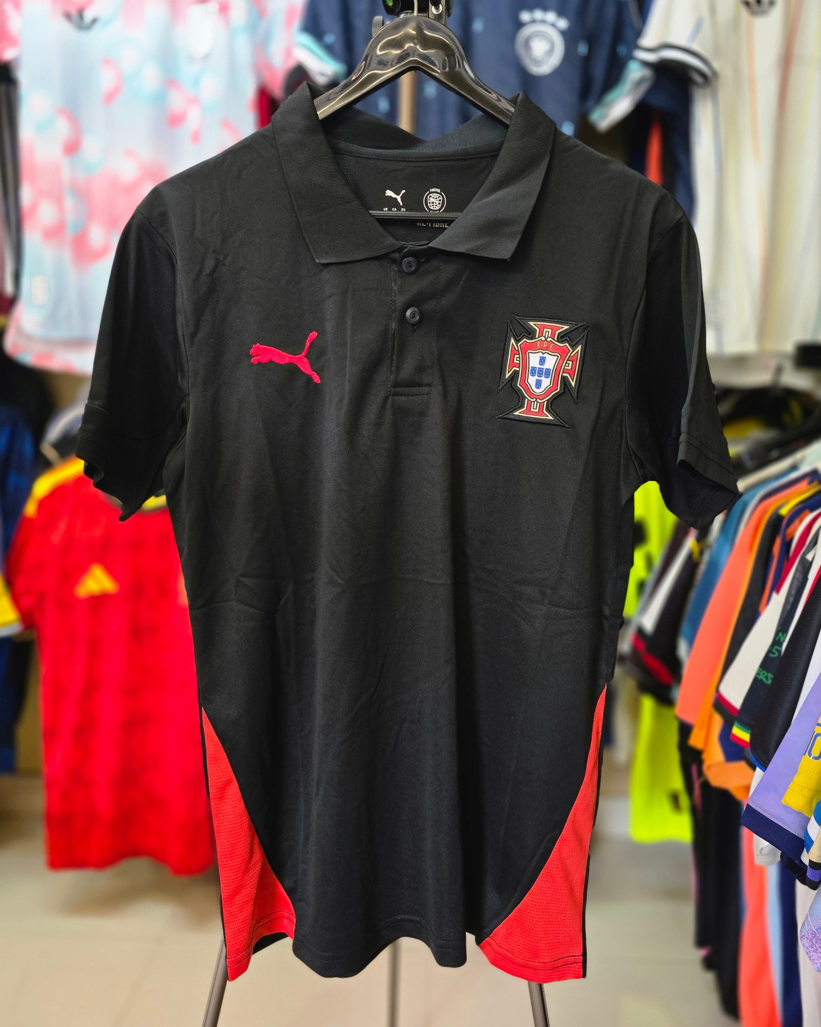 PORTUGAL BLACK POLO TSHIRT